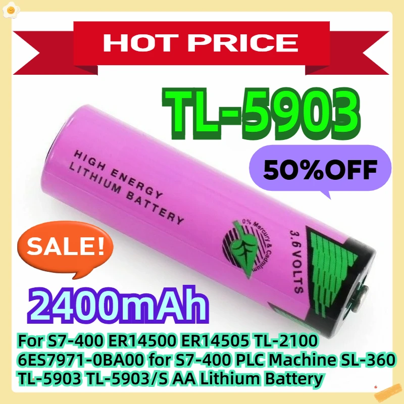 For S7-400 ER14500 ER14505 TL-2100 6ES7971-0BA00 for S7-400 PLC Machine 3.6V 2400mAh SL-360 TL-5903 TL-5903/S AA Lithium Battery 
For S7-400 ER14500 ER14505 TL-2100 6ES7971-0BA00 for S7-400 PLC Machine 3.6V 2400mAh SL-360 TL-5903 TL-5903/S AA Lithium Battery