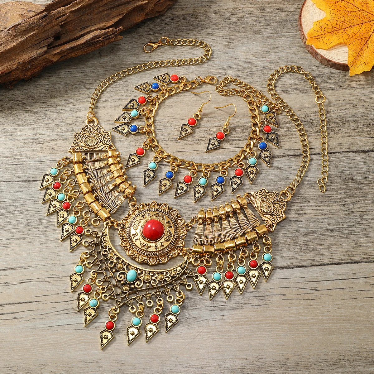 2025New 3-Piece set Tibetan Ethnic Retro Tassel Jewelry Set Sweater Chain Collar Chain Necklace Earrings Bracelet for Women
2025New 3-Piece set Tibetan Ethnic Retro Tassel Jewelry Set Sweater Chain Collar Chain Necklace Earrings Bracelet for Women