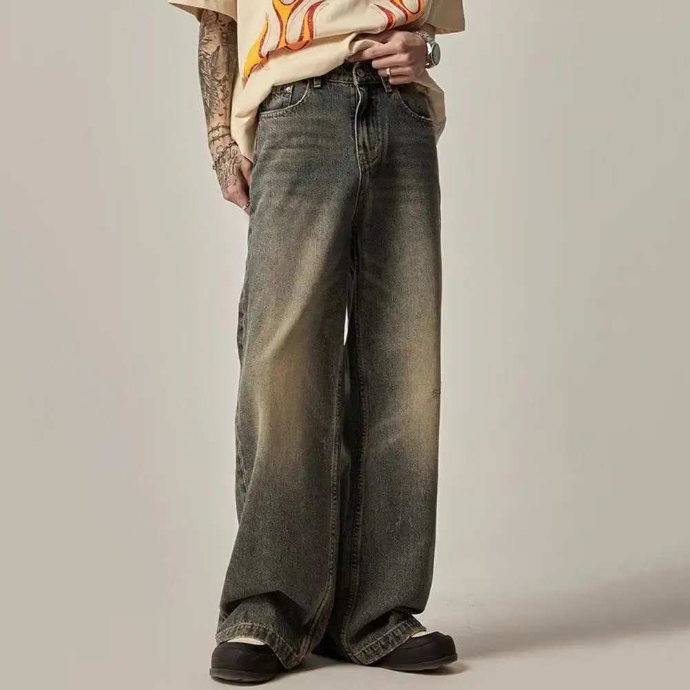 Special Wash Color Jeans Retro Hip Hop Men's Jeans with Gradient Contrast Color Wide Leg Design Button Zipper Closure Stylish
Special Wash Color Jeans Retro Hip Hop Men's Jeans with Gradient Contrast Color Wide Leg Design Button Zipper Closure Stylish