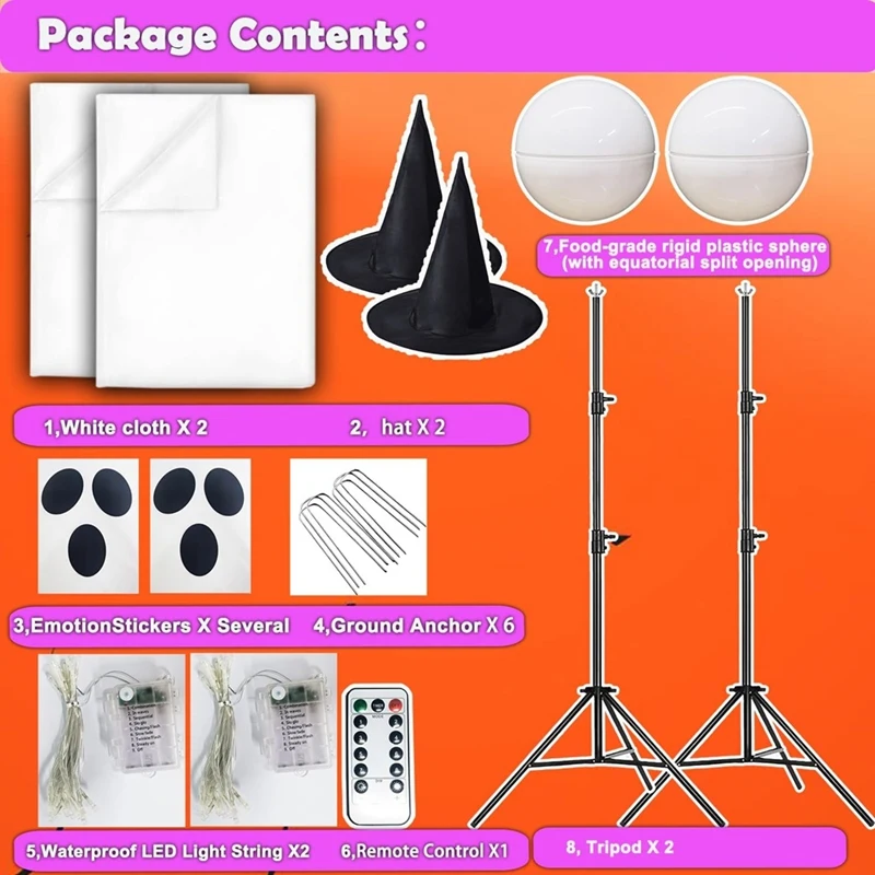 Halloween Decorations Outdoor,2 Packs Light Up Ghost Outdoor Decorations Indoor with Remote Control LED String Lights-A50M
Halloween Decorations Outdoor,2 Packs Light Up Ghost Outdoor Decorations Indoor with Remote Control LED String Lights-A50M
