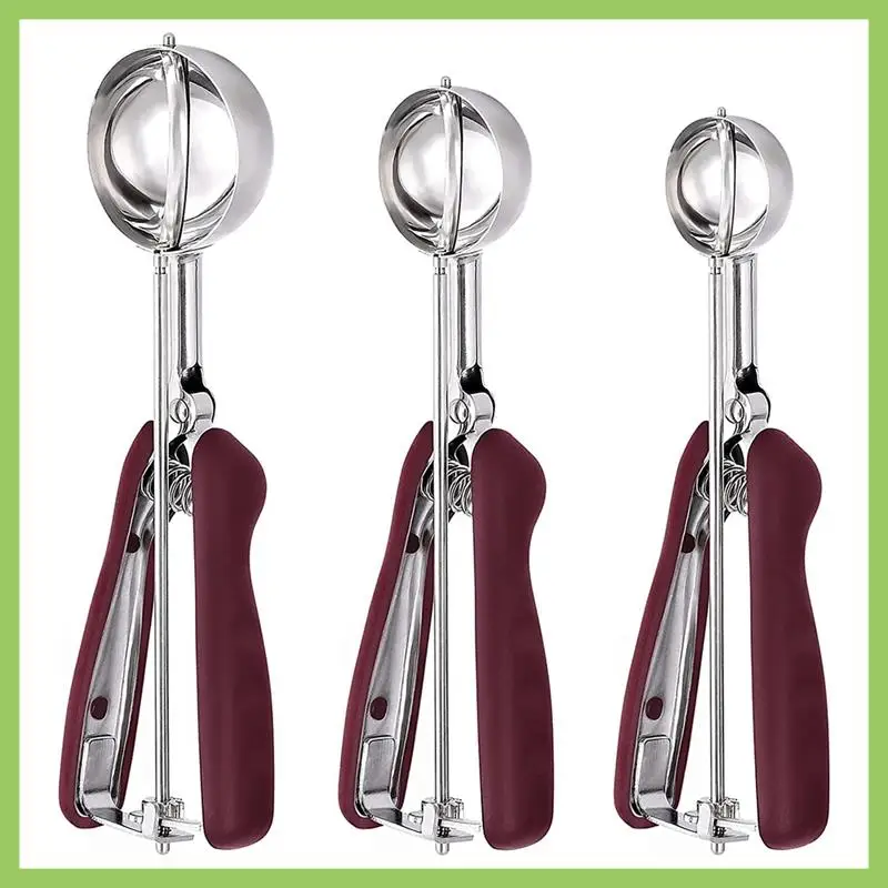 Cookie Scoop For Baking Set Of 3, Ice Cream Scoop Stainless Steel, Cookie Dough Scoop, Cupcake Scoop, Meatball Scoop
Cookie Scoop For Baking Set Of 3, Ice Cream Scoop Stainless Steel, Cookie Dough Scoop, Cupcake Scoop, Meatball Scoop
