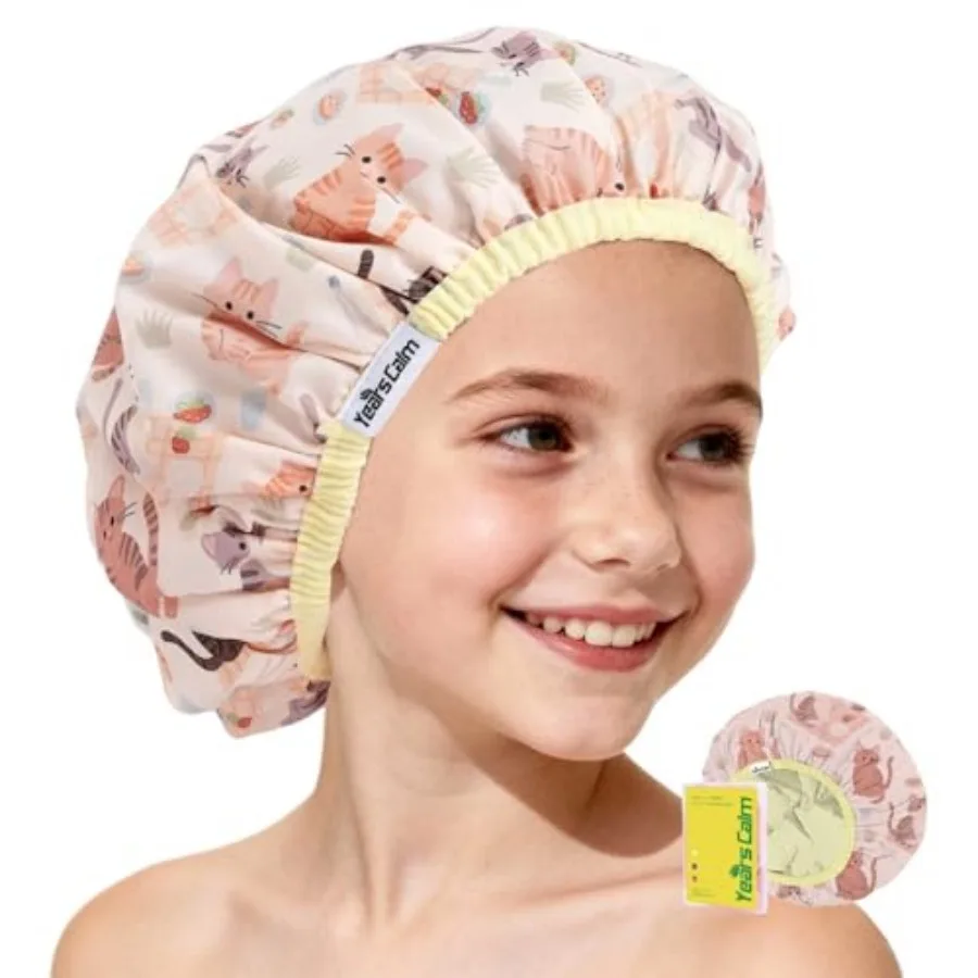 Shower Cap, Waterproof Reusable Cartoon Bath Cap with Double Layers and Soft Elastic Band, Washable shower cap for kids, Great
Shower Cap, Waterproof Reusable Cartoon Bath Cap with Double Layers and Soft Elastic Band, Washable shower cap for kids, Great