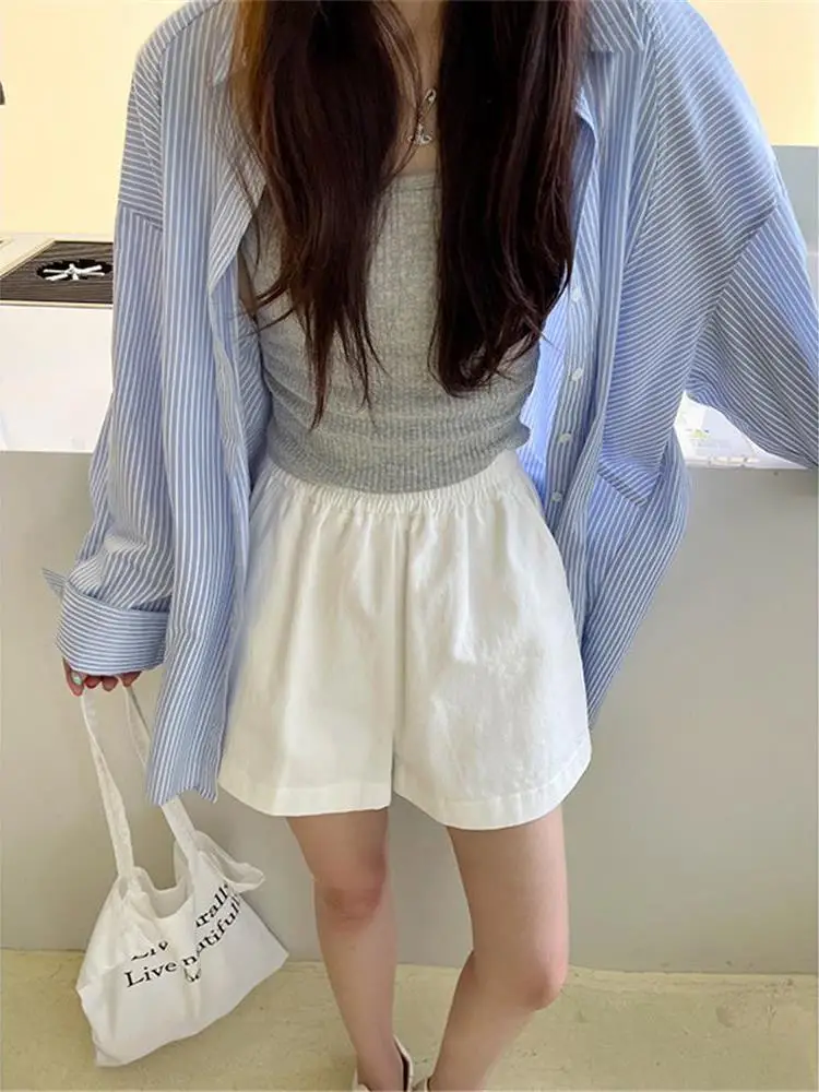 White Casual Loose Workwear Shorts Women Summer Thin Breathable High Waist Cotton Wide Leg Pants Outdoor Wear Commute Skirt
White Casual Loose Workwear Shorts Women Summer Thin Breathable High Waist Cotton Wide Leg Pants Outdoor Wear Commute Skirt