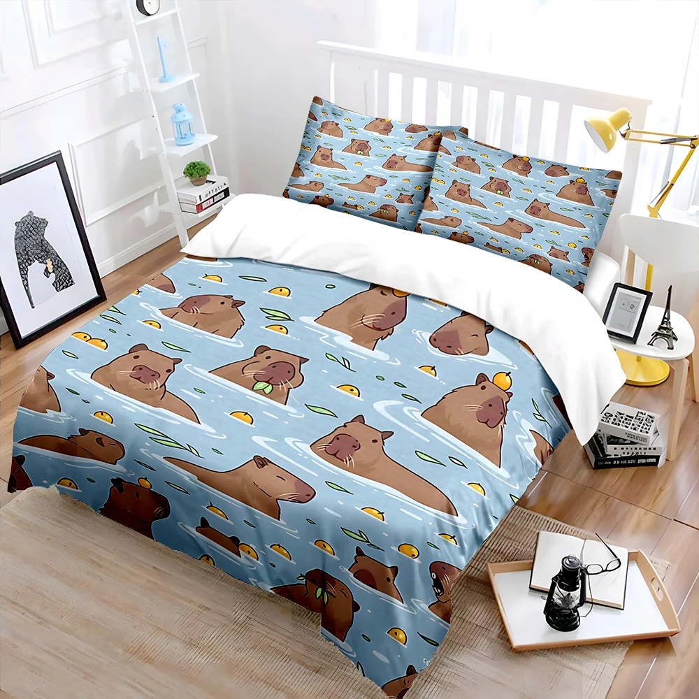Capybaras relaxing in water Bedding Set for Kids Luxury Gift 3pcs Digital Print Comforter Set Soft Comfortable Breathable
Capybaras relaxing in water Bedding Set for Kids Luxury Gift 3pcs Digital Print Comforter Set Soft Comfortable Breathable