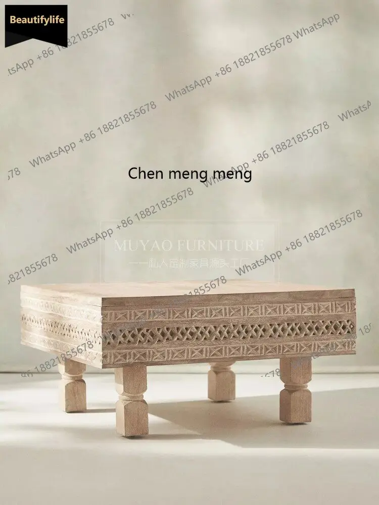 Handmade solid wood carving flower coffee table tea table retro old low table Moroccan wood carving casual c139
Handmade solid wood carving flower coffee table tea table retro old low table Moroccan wood carving casual c139