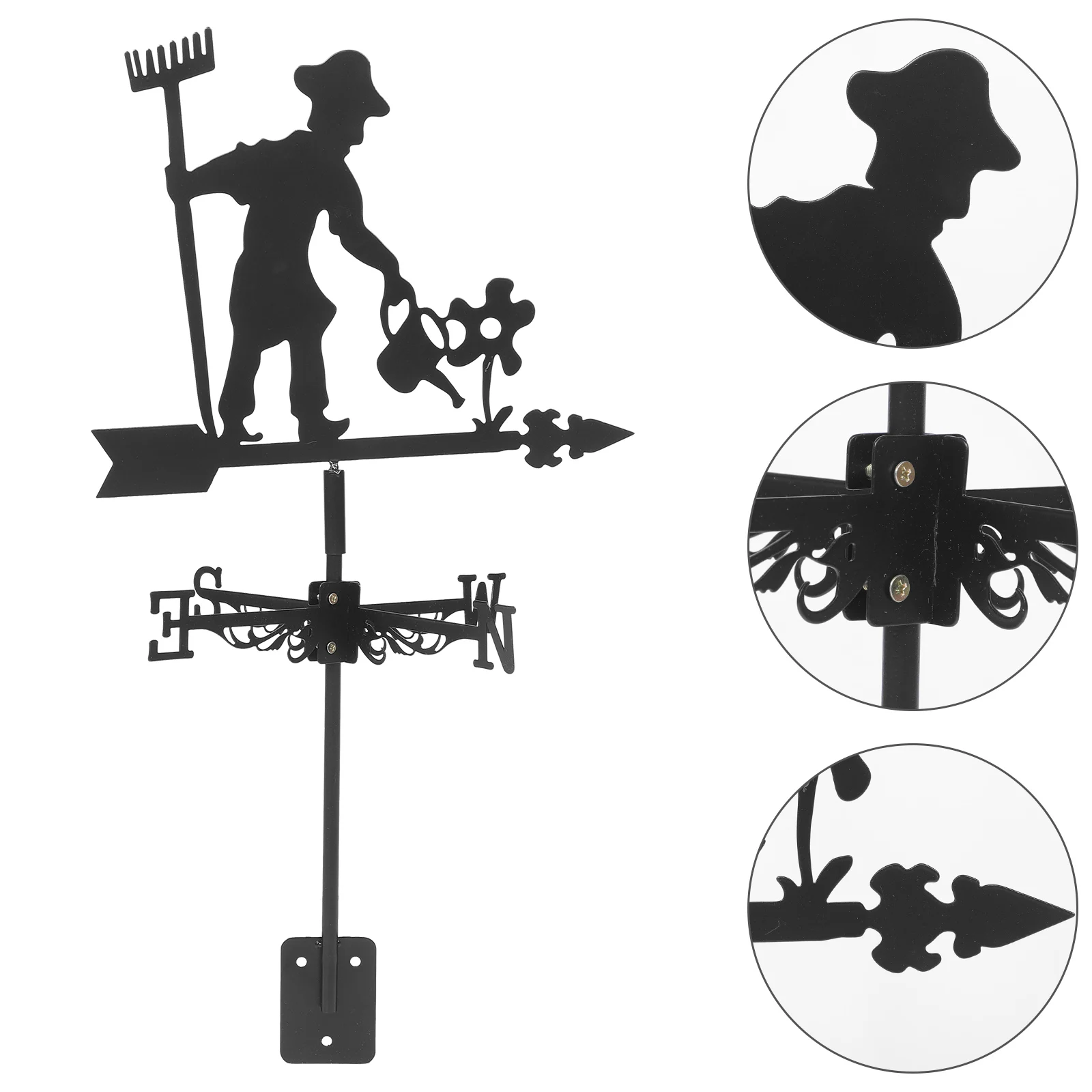 Garden Weather Vane Iron Decoration Decorative Direction Indicator Black Vanes for Roofs
Garden Weather Vane Iron Decoration Decorative Direction Indicator Black Vanes for Roofs
