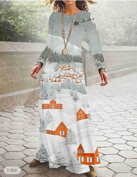 Свободное платье-пуловер 2024, осеннее платье с длинным рукавом и рождественским принтом снежинок, женское платье
Свободное платье-пуловер 2024, осеннее платье с длинным рукавом и рождественским принтом снежинок, женское платье
