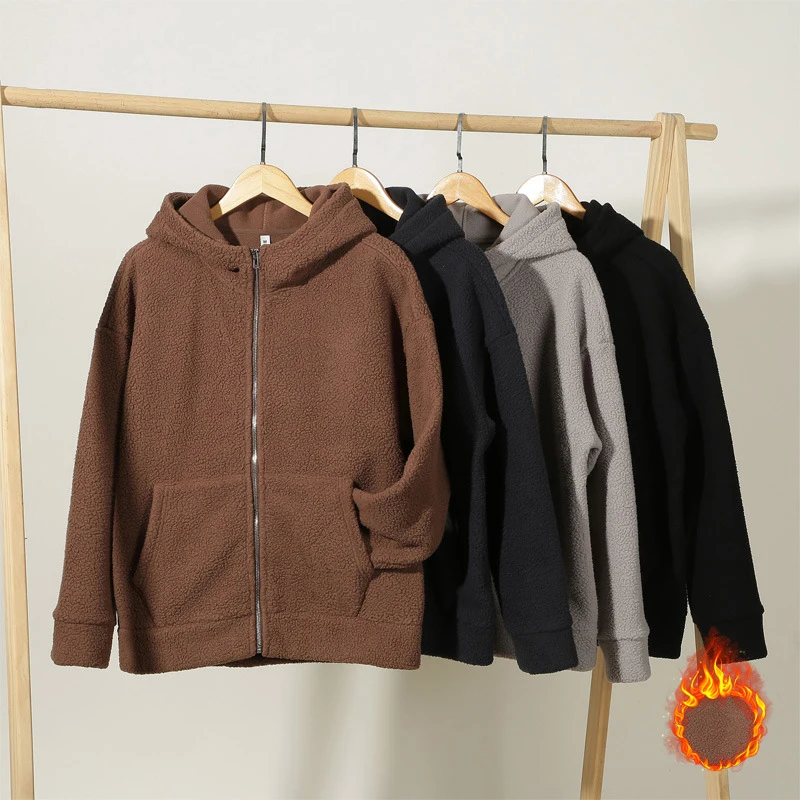 Autumn Winter Fleece Men's Hooded Sweatshirt Warm Loose Zipper Solid Color Versatile Fashion Casual Pocket Simple Male Coats
Autumn Winter Fleece Men's Hooded Sweatshirt Warm Loose Zipper Solid Color Versatile Fashion Casual Pocket Simple Male Coats