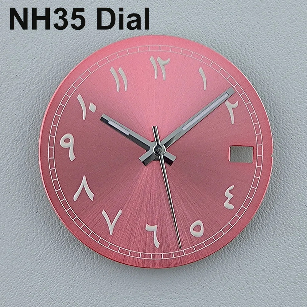 NH35 Dial 28.5mm Watch Dial Arab dial Green Luminous Custom logo dial fit NH35 movement watch accessories
NH35 Dial 28.5mm Watch Dial Arab dial Green Luminous Custom logo dial fit NH35 movement watch accessories