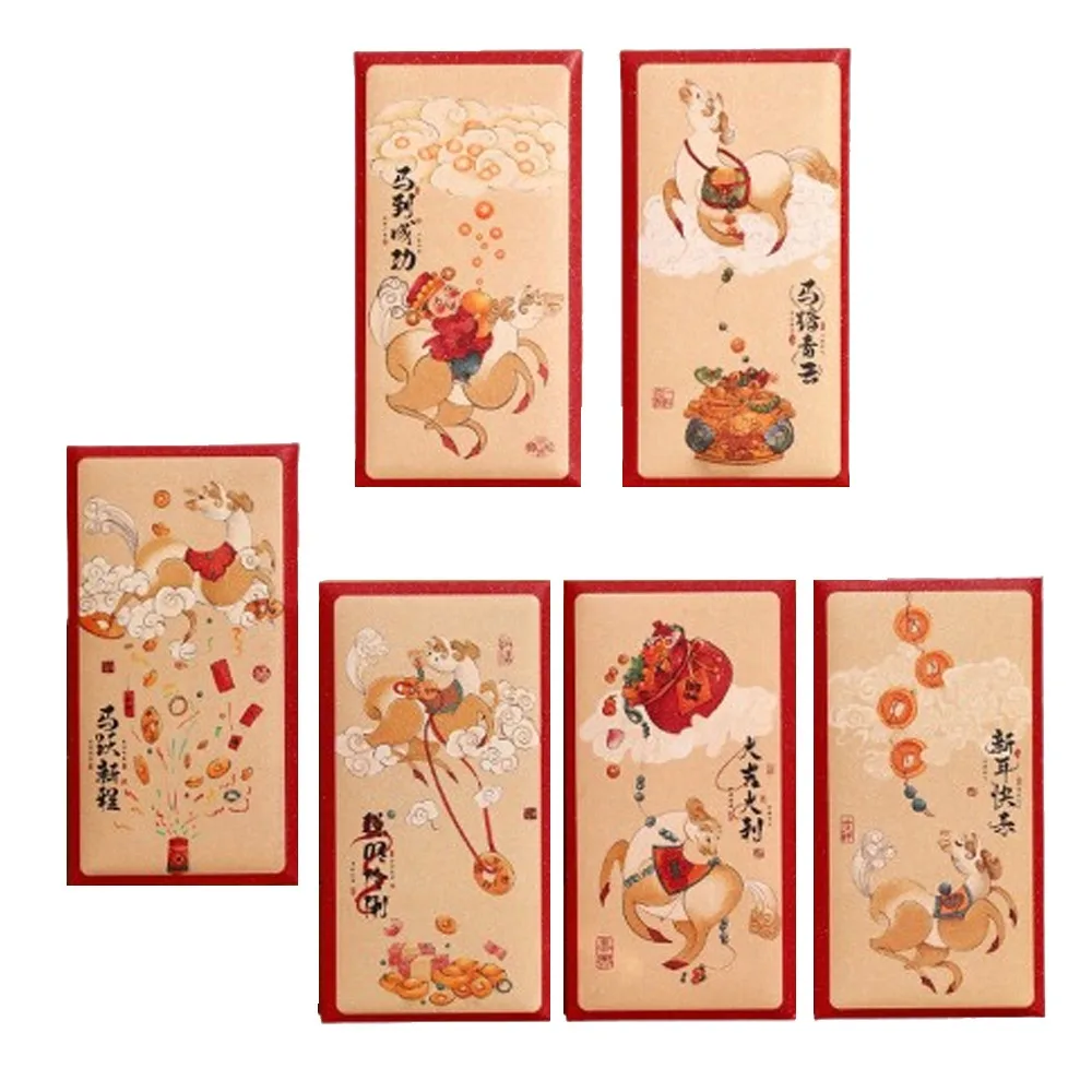 6pcs Chinese Style 2026 Horse Year Red Envelopes Cartoon Traditional Lucky Money Envelopes Thickened HongBao Red Packet
6pcs Chinese Style 2026 Horse Year Red Envelopes Cartoon Traditional Lucky Money Envelopes Thickened HongBao Red Packet