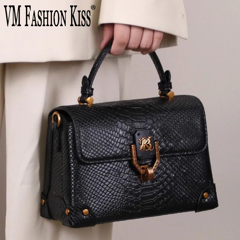 VM FASHION KISS Trendy Women's Handbag Microfiber Python Print Shoulder Bag Designer Luxury Bag Top Hand Bag Lock Crossbody Bags
VM FASHION KISS Trendy Women's Handbag Microfiber Python Print Shoulder Bag Designer Luxury Bag Top Hand Bag Lock Crossbody Bags