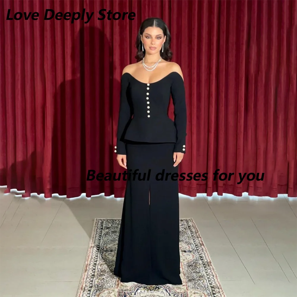 Black Evening Dresses for Women Sweetheart 3/4 Sleeves Mermaid Evening Gowns Fashion Buttons Jersey Floor Length Prom Gown
Black Evening Dresses for Women Sweetheart 3/4 Sleeves Mermaid Evening Gowns Fashion Buttons Jersey Floor Length Prom Gown