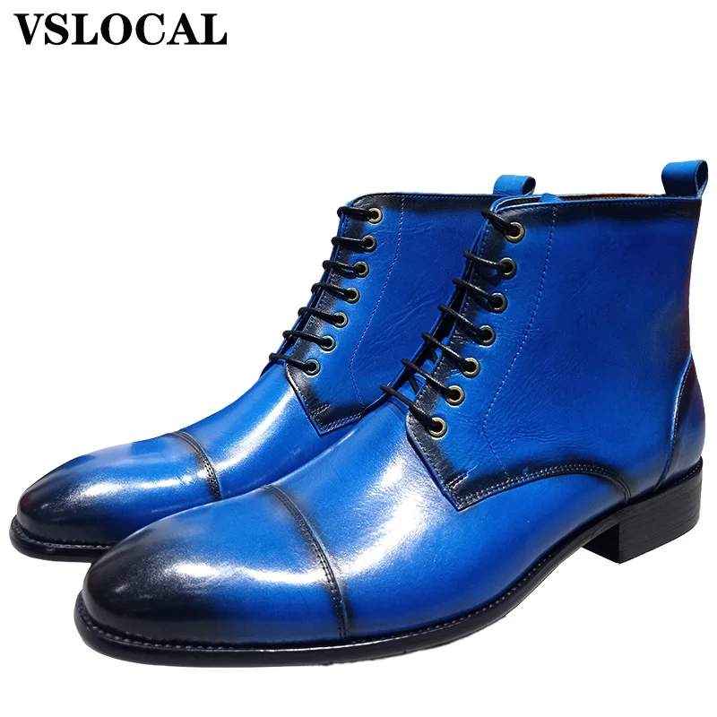 British Style Mens Boots Genuine Leather Men's Dress Boots Casual Shoes Lace-up Cap Toe Comfortable Ankle Boots For Men
British Style Mens Boots Genuine Leather Men's Dress Boots Casual Shoes Lace-up Cap Toe Comfortable Ankle Boots For Men