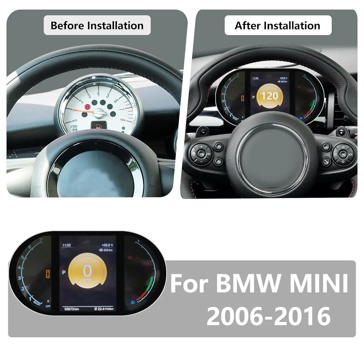 Auto Cluster For BMW MINI Cooper R55 R56 R58 R60 2007-2014 speedometers Dashboard R Series screen instrument panel digital
Auto Cluster For BMW MINI Cooper R55 R56 R58 R60 2007-2014 speedometers Dashboard R Series screen instrument panel digital