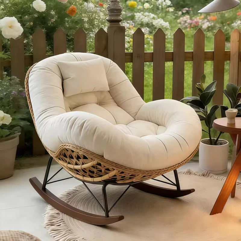 Outdoor Rattan Lazy Lounge Chair Home Use Stylish Fabric Swing Chair for Relaxing Modern Leisure Rocking Single Sofa Chair
Outdoor Rattan Lazy Lounge Chair Home Use Stylish Fabric Swing Chair for Relaxing Modern Leisure Rocking Single Sofa Chair
