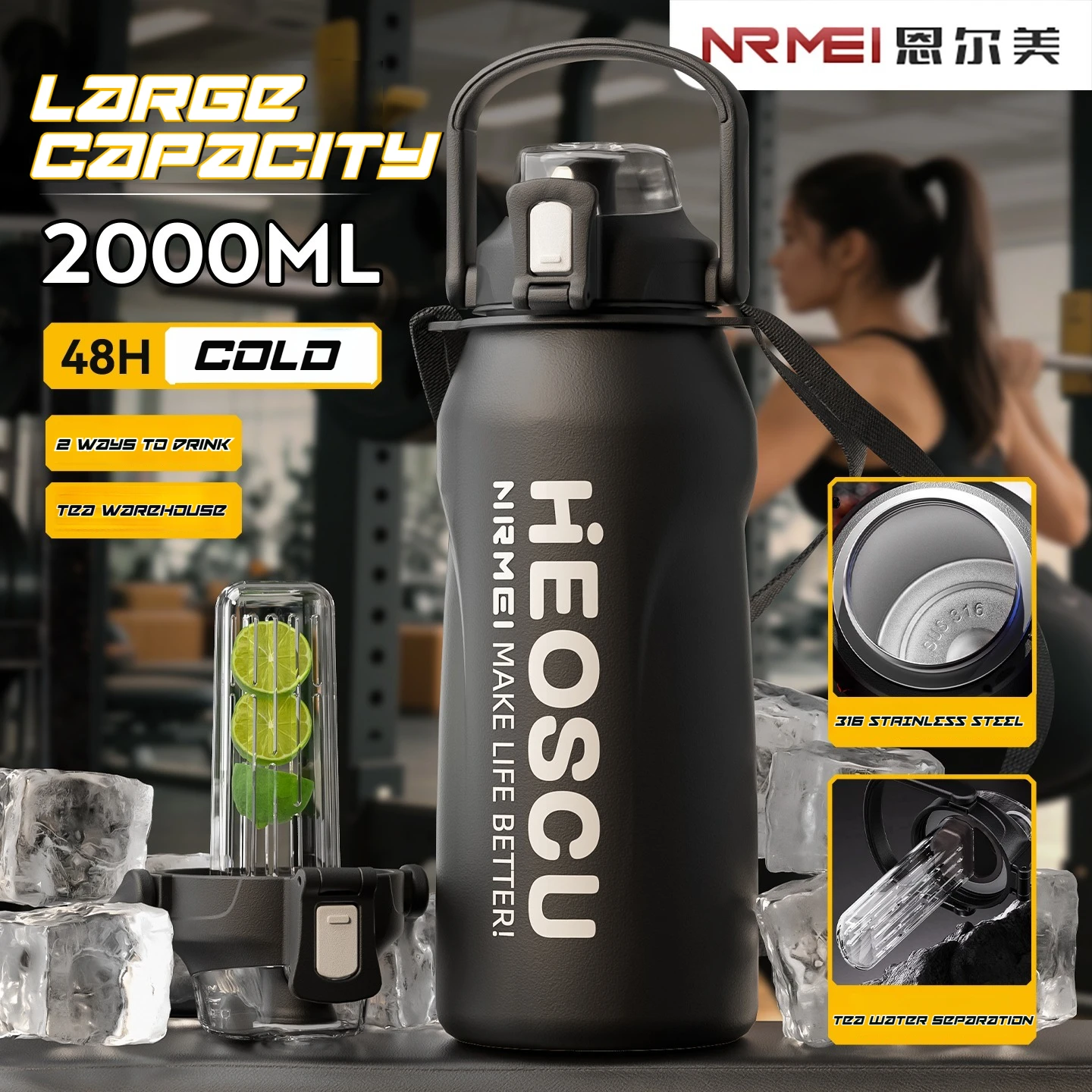 2L Thermal Water Bottle Vacuum Flasks Bottle Thermal Mug Tumbler with Straw large insulation Stainless Steel for travel Outdoor
2L Thermal Water Bottle Vacuum Flasks Bottle Thermal Mug Tumbler with Straw large insulation Stainless Steel for travel Outdoor