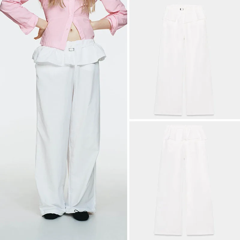 Новинка весенней коллекции: Женские брюки с высокой талией и перекрестным поясом, прямые, длинные, в стиле Ele College, модель ZA2026
Новинка весенней коллекции: Женские брюки с высокой талией и перекрестным поясом, прямые, длинные, в стиле Ele College, модель ZA2026