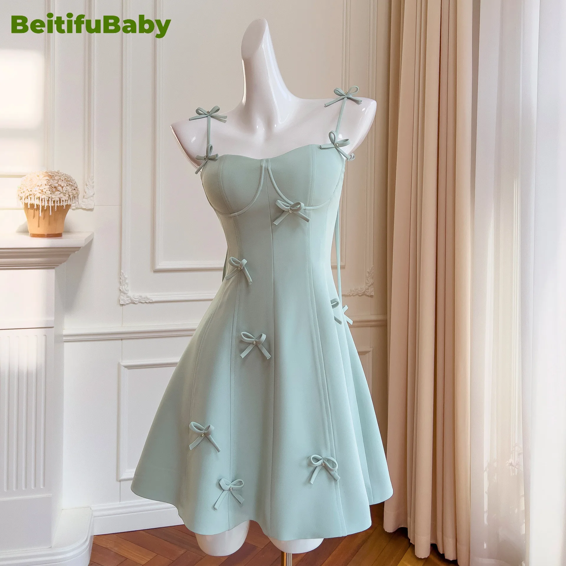 BeitifuBaby French Style Women's Evening Dress Slimming Bow Strap Short Skirt Banquet Gown Formal Dresses for Women Vestidos
BeitifuBaby French Style Women's Evening Dress Slimming Bow Strap Short Skirt Banquet Gown Formal Dresses for Women Vestidos