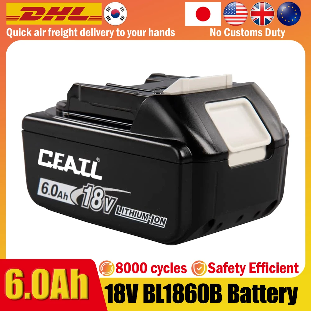 18V 6.0Ah for Makita With LED lithium ion replacement LXT BL1860B BL1860 BL1850 for Makita rechargeable power tool battery
18V 6.0Ah for Makita With LED lithium ion replacement LXT BL1860B BL1860 BL1850 for Makita rechargeable power tool battery