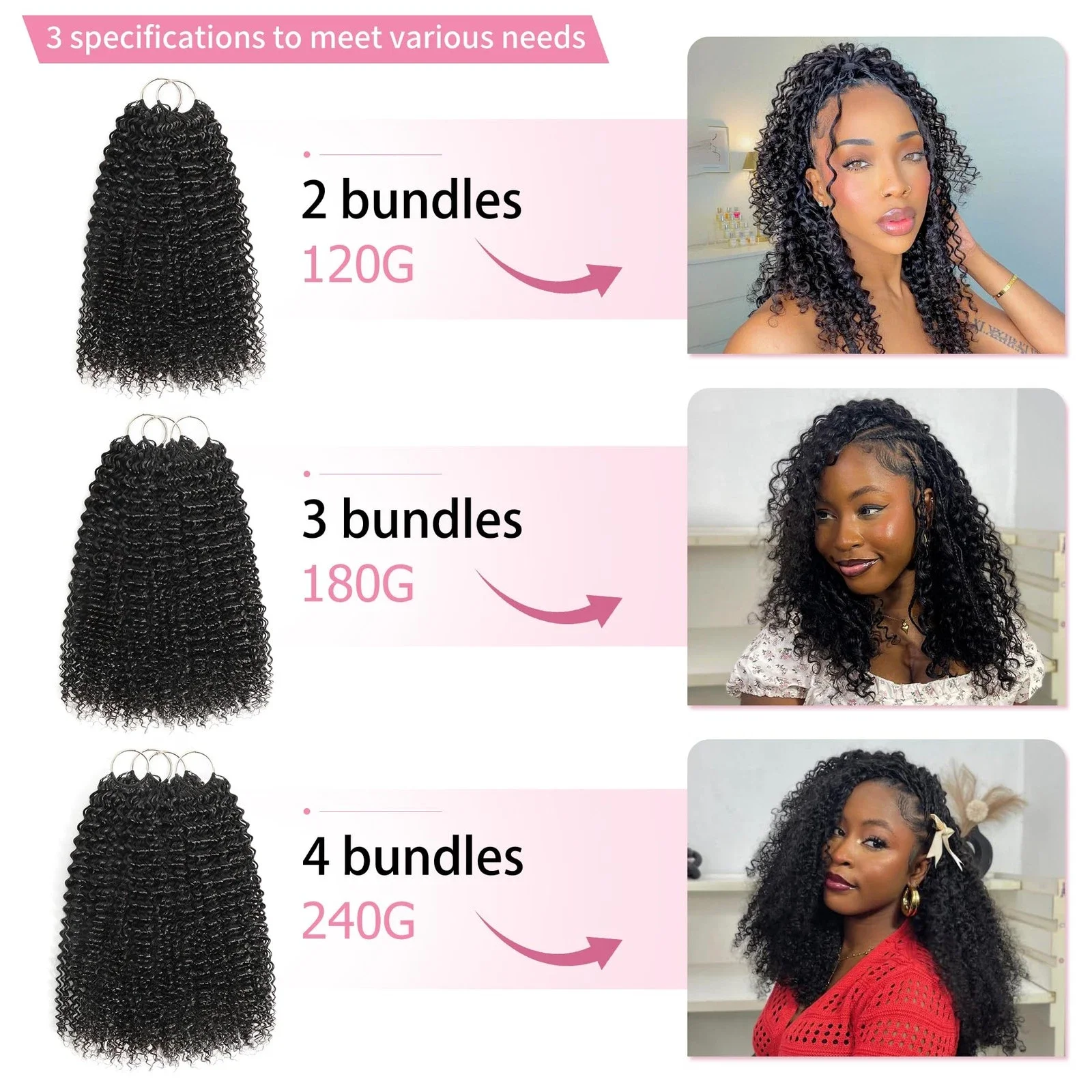 Afro Kinky Curly Knotless Pre-Separated Crochet Hair extensions Afro Twist Soft Braiding human hair extensions for Women Natural Color
Afro Kinky Curly Knotless Pre-Separated Crochet Hair extensions Afro Twist Soft Braiding human hair extensions for Women Natural Color