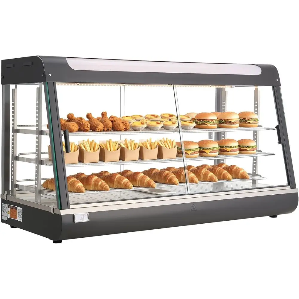 3-Tier Commercial ood Warmer Display, 1600W ood Display Warmer with LED Light, Top Storage and Adjustable Shelves, 86℉~185℉ Stea
3-Tier Commercial ood Warmer Display, 1600W ood Display Warmer with LED Light, Top Storage and Adjustable Shelves, 86℉~185℉ Stea