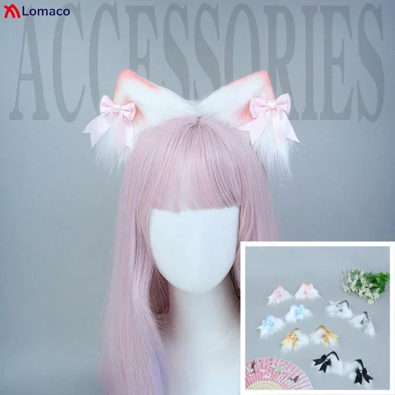 5 Colors Plush Cat Ears Hairpins Girl Sweet Cute Bow Hairclips Lolita Furry Hair Accessories Anime Party Cosplay Props
5 Colors Plush Cat Ears Hairpins Girl Sweet Cute Bow Hairclips Lolita Furry Hair Accessories Anime Party Cosplay Props