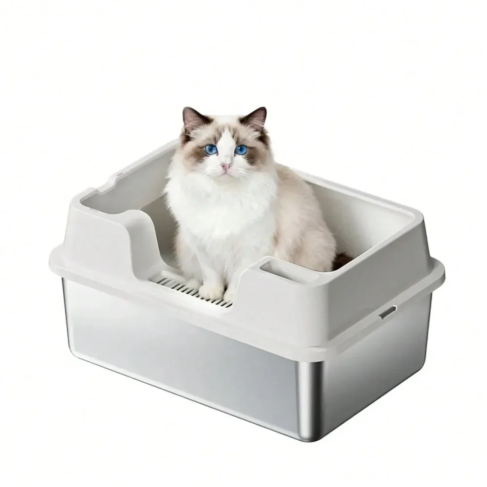 Cat Litter Box Litter Box Cat AccessoriesStainless Steel Litter Box,Enclosed Cat Litter Box With Lid, HighSided AntiUrine Leakag
Cat Litter Box Litter Box Cat AccessoriesStainless Steel Litter Box,Enclosed Cat Litter Box With Lid, HighSided AntiUrine Leakag