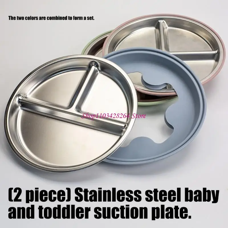 2pcs Suction Cup Stainless Steel Baby Plates with Multiple Compartments
2pcs Suction Cup Stainless Steel Baby Plates with Multiple Compartments