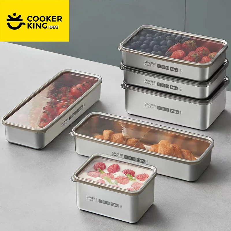 COOKER KinG Preservation Box 304 Stainless Steel Refrigerator Specific Sealed Storage Container with Lid Fruit Office Lunch Box
COOKER KinG Preservation Box 304 Stainless Steel Refrigerator Specific Sealed Storage Container with Lid Fruit Office Lunch Box