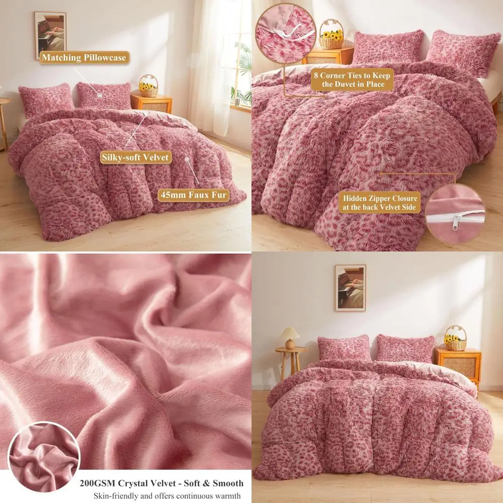 Комплект пушистого пододеяльника из искусственного меха с принтом гепарда, комплект из 3 мягких плюшевых кудлатых постельных принадлежностей (1 одеяло из искусственного меха с леопардовым принтом C
Комплект пушистого пододеяльника из искусственного меха с принтом гепарда, комплект из 3 мягких плюшевых кудлатых постельных принадлежностей (1 одеяло из искусственного меха с леопардовым принтом C