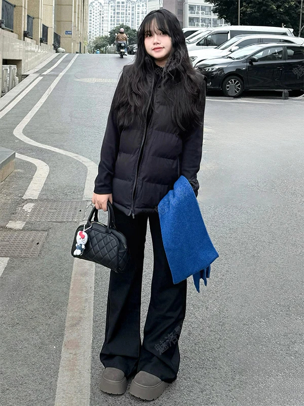 Thickened Black Stand Collar Vest Women's Autumn Winter New Style Design Small Size Shoulder Pad Top Warmth Outerwear Jacket
Thickened Black Stand Collar Vest Women's Autumn Winter New Style Design Small Size Shoulder Pad Top Warmth Outerwear Jacket