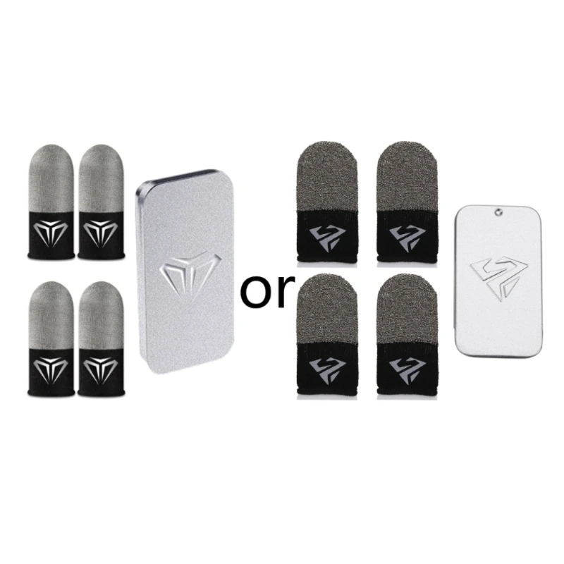 2Pair Mobile Gaming Finger Sleeves Touchscreen Finger Cover Anti-Sweat Breathable Finger Sleeve with Metal Storage Case
2Pair Mobile Gaming Finger Sleeves Touchscreen Finger Cover Anti-Sweat Breathable Finger Sleeve with Metal Storage Case