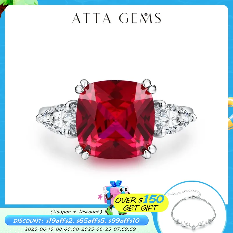 ATTAGEMS 2024 Cushion Cut 10*10mm 925 Sterling Silver Red Ruby Ring for Women With Certificed Engagement Promise Wedding Jewelry
ATTAGEMS 2024 Cushion Cut 10*10mm 925 Sterling Silver Red Ruby Ring for Women With Certificed Engagement Promise Wedding Jewelry