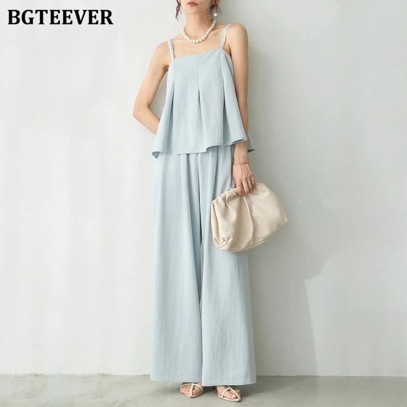 BGTEEVER Summer Fashion Loose Women 2 Pieces Trousers Set Ladies Sleeveless Tank Tops & High Waist Wide Leg Pants Female Outfits
BGTEEVER Summer Fashion Loose Women 2 Pieces Trousers Set Ladies Sleeveless Tank Tops & High Waist Wide Leg Pants Female Outfits
