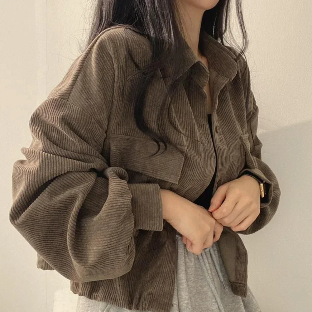 Casual Daily Outfit Lapel Corduroy Shirt Retro Simple Lapel Jacket Blouse Regular Clothing Length Solid Color Pattern
Casual Daily Outfit Lapel Corduroy Shirt Retro Simple Lapel Jacket Blouse Regular Clothing Length Solid Color Pattern