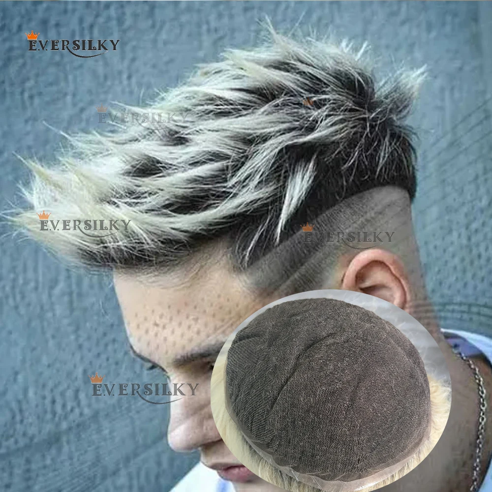 Ombre Platinum Blonde Durable Full Swiss Lace Human Hair Black Roots 1bT60r#1bT613# Men's Wig Light Blond Grey Human Hair System
Ombre Platinum Blonde Durable Full Swiss Lace Human Hair Black Roots 1bT60r#1bT613# Men's Wig Light Blond Grey Human Hair System