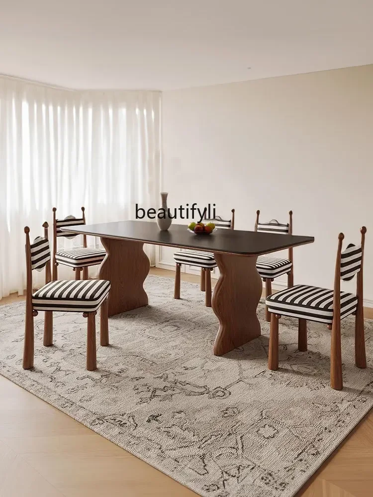 X188Stone Plate Dining Table Solid Wood Ash French Retro Walnut Furniture Household Small Apartment
X188Stone Plate Dining Table Solid Wood Ash French Retro Walnut Furniture Household Small Apartment