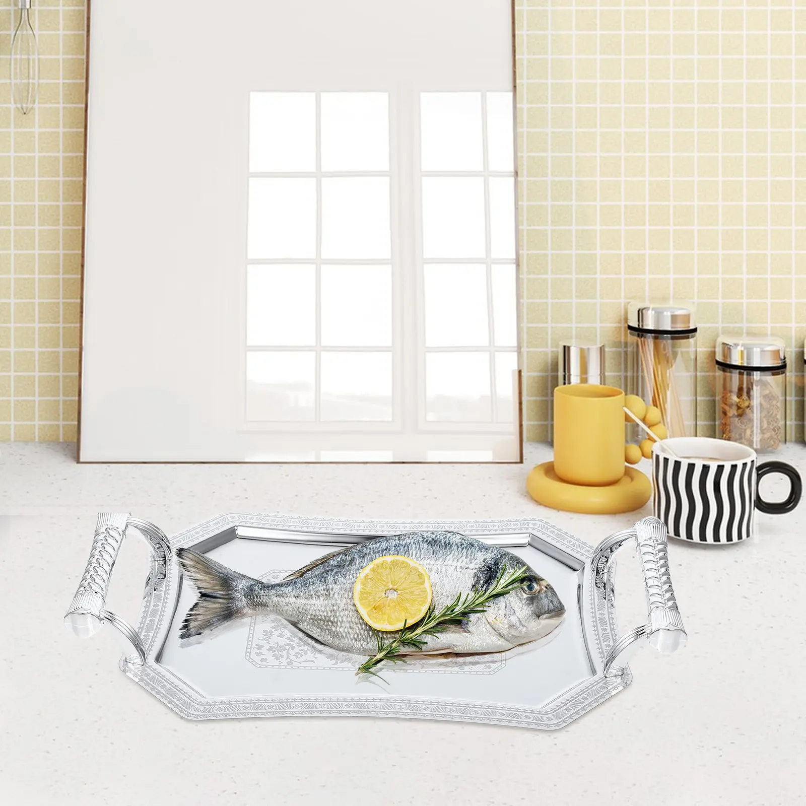 Stainless Steel Serving Tray Metal Rectangular Tray for Fruit Snacks Dessert Coffee Table Display Candy Organizer
Stainless Steel Serving Tray Metal Rectangular Tray for Fruit Snacks Dessert Coffee Table Display Candy Organizer