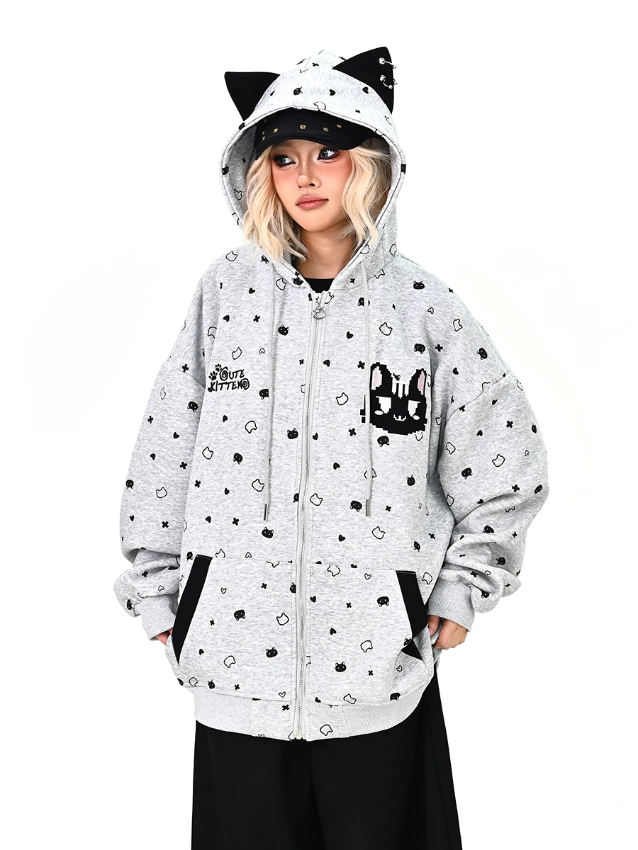 Женский свободный кардиган-худи Lazy Ear в американском университетском стиле, весна 2026, новинка, уличная одежда, с длинными рукавами, на молнии
Женский свободный кардиган-худи Lazy Ear в американском университетском стиле, весна 2026, новинка, уличная одежда, с длинными рукавами, на молнии