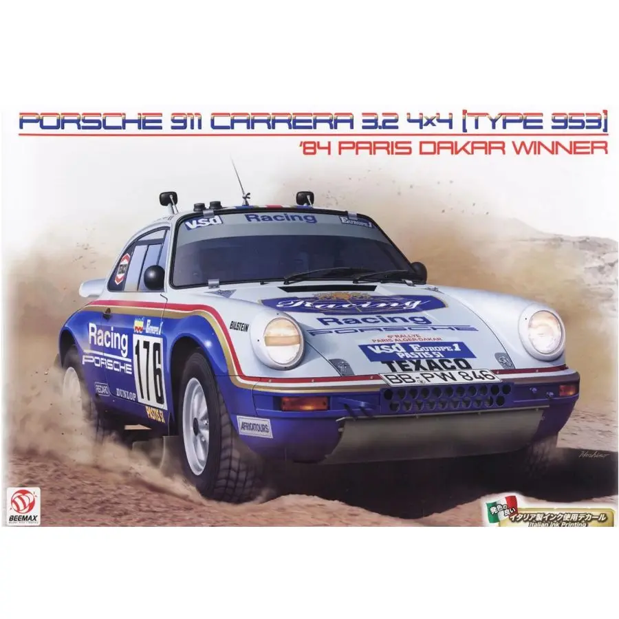 BEEMAX BX24038 1/24 953 Paris-Dakar Winner 1984 Car Assembly Model Kit
BEEMAX BX24038 1/24 953 Paris-Dakar Winner 1984 Car Assembly Model Kit
