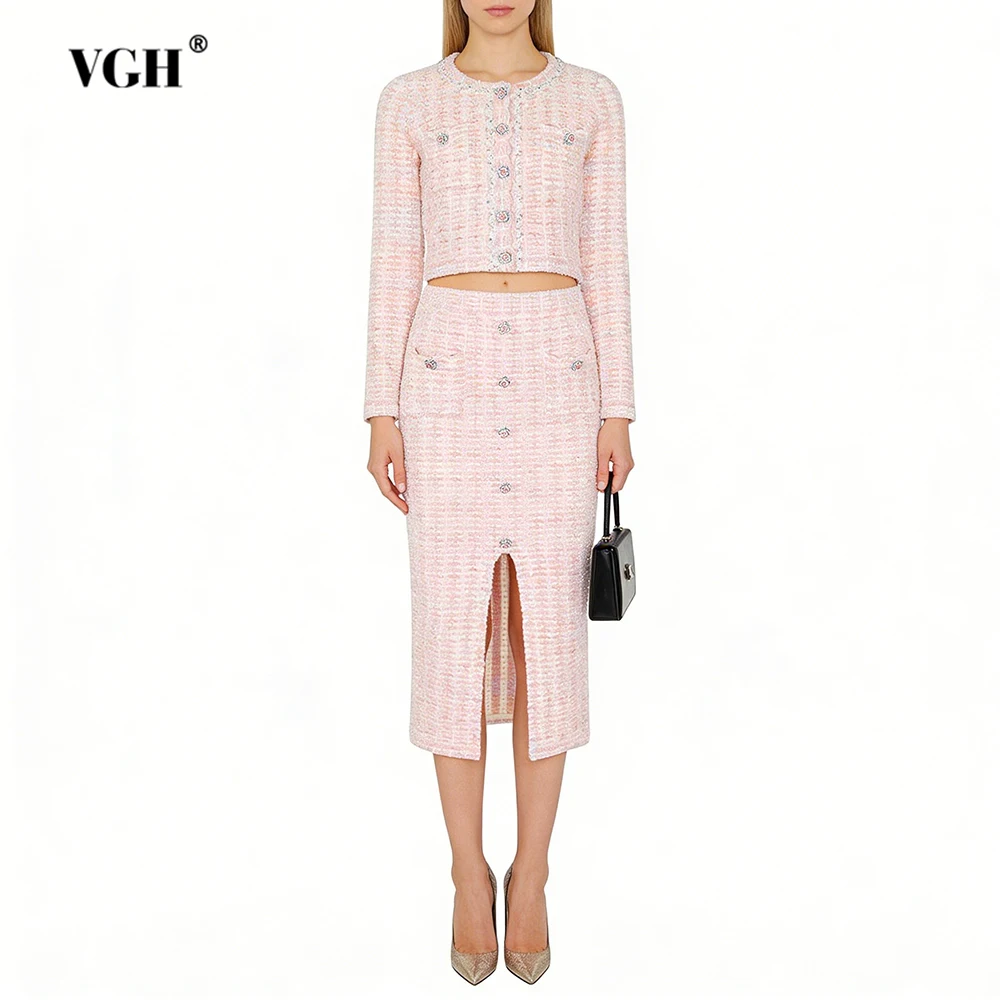 VGH Sweet Slim Fit Party Комплекты из двух предметов для женщин Круглый вырез с длинным рукавом Топ Юбка с высокой талией Летний свежий милый комплект Женский новый
VGH Sweet Slim Fit Party Комплекты из двух предметов для женщин Круглый вырез с длинным рукавом Топ Юбка с высокой талией Летний свежий милый комплект Женский новый