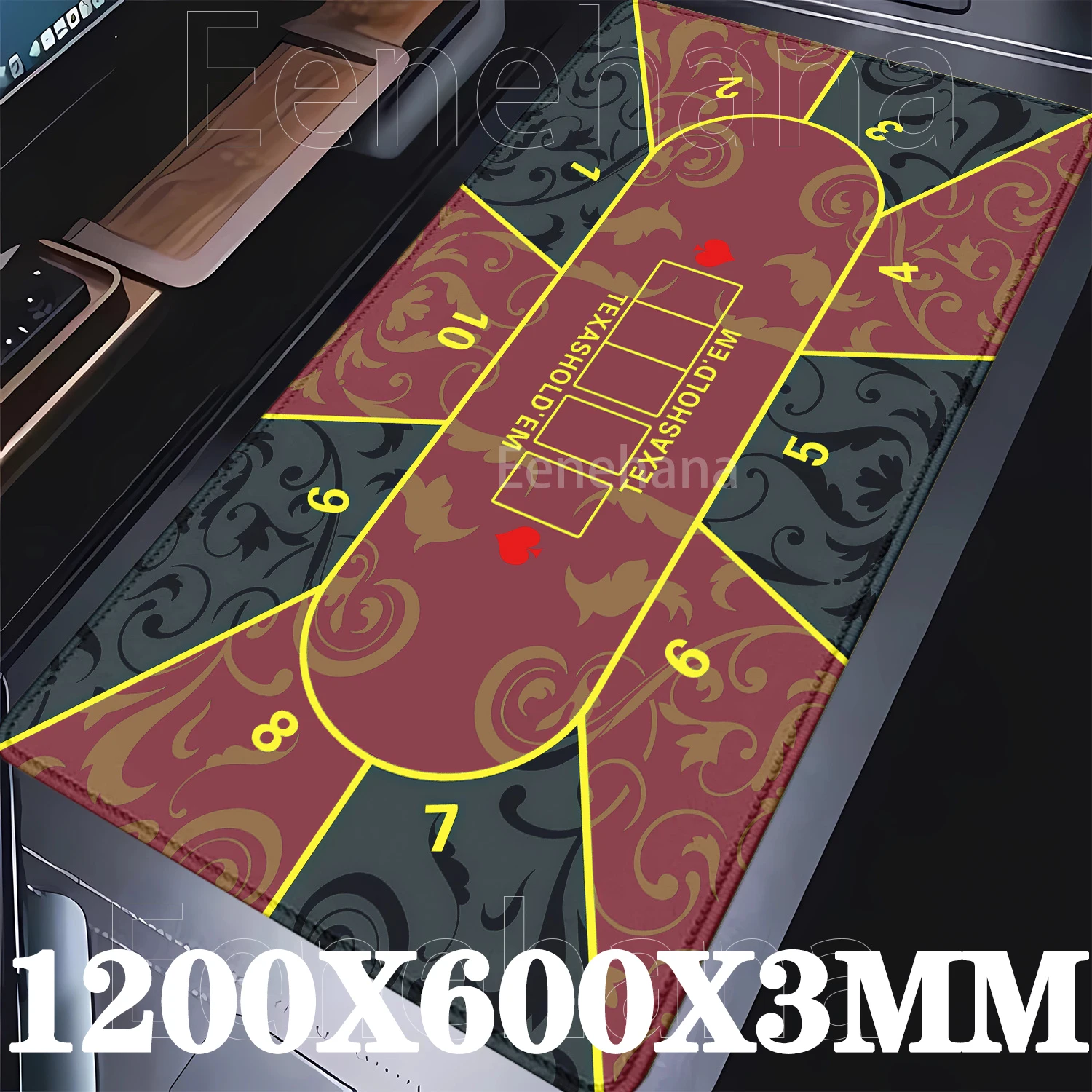 Коврик для настольных игр 1200x600x3 мм с HD-печатью, резиновый, нескользящий, для покера Техасский Холдем, с оверлоком, для развлечений и настольных игр
Коврик для настольных игр 1200x600x3 мм с HD-печатью, резиновый, нескользящий, для покера Техасский Холдем, с оверлоком, для развлечений и настольных игр