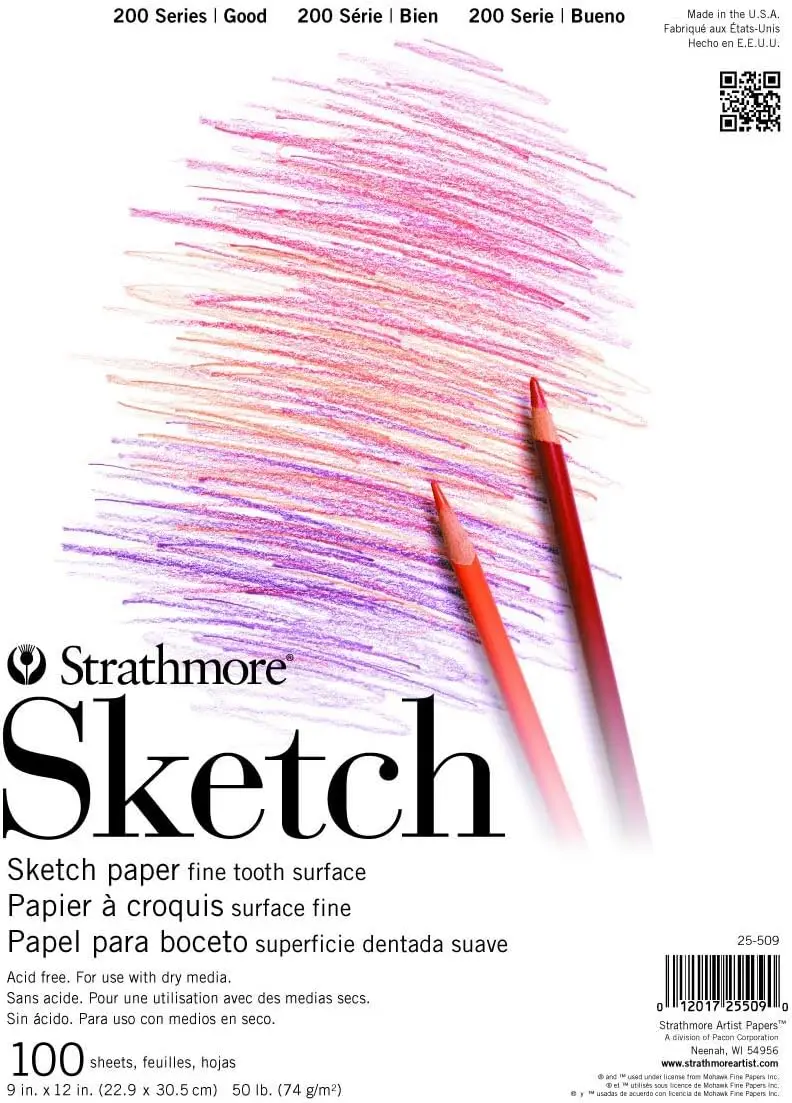 9x12 Sketch Pad, 100 Sheets, Tape Bound, for Drawing & Illustration
9x12 Sketch Pad, 100 Sheets, Tape Bound, for Drawing & Illustration
