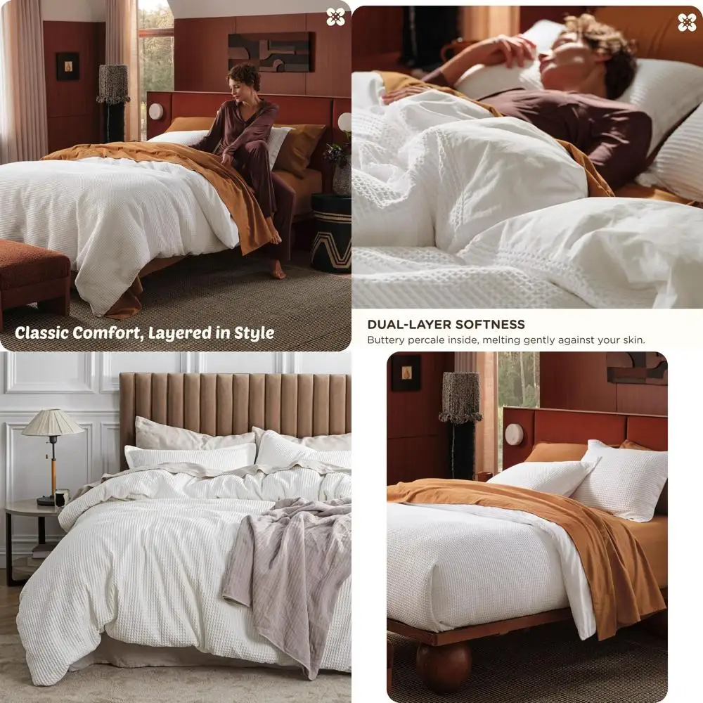 Cotton Duvet Cover Full - 100% Cotton Waffle Weave Coconut White Duvet Cover Set, GentleSoft™ and Breathable Bedding Set for All
Cotton Duvet Cover Full - 100% Cotton Waffle Weave Coconut White Duvet Cover Set, GentleSoft™ and Breathable Bedding Set for All