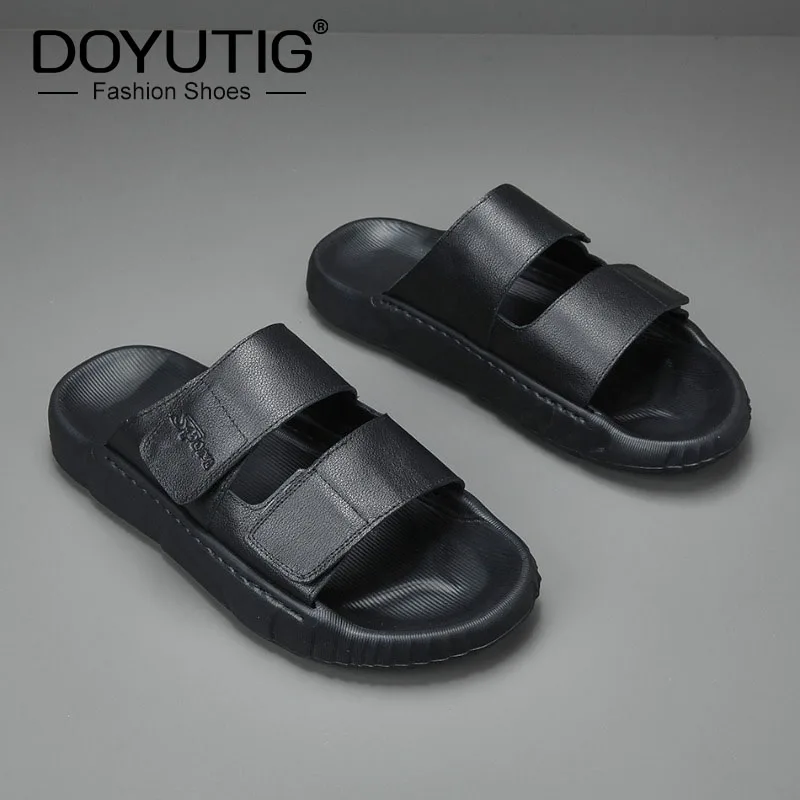 DOYUTIG Genuine Leather Men's Slide Sandals Black Casual Summer Fashion Outdoor Soft Buckle Strap Versatile Comfortable Sandals
DOYUTIG Genuine Leather Men's Slide Sandals Black Casual Summer Fashion Outdoor Soft Buckle Strap Versatile Comfortable Sandals