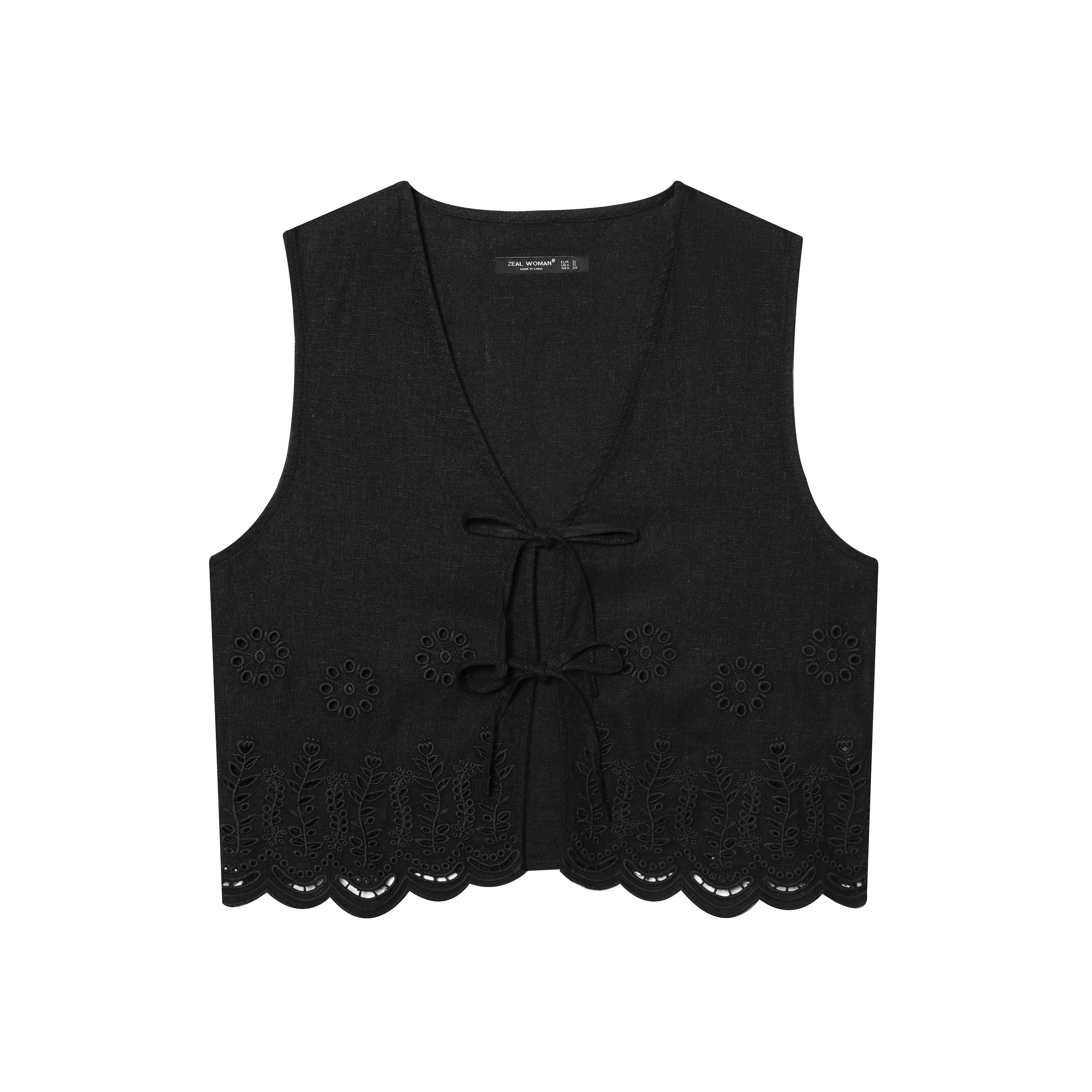 ZBZA Spring New Women's Embroidered Mixed Linen Vest Straight Cut Svel V-ne Regular Length Pure Color Belted
ZBZA Spring New Women's Embroidered Mixed Linen Vest Straight Cut Svel V-ne Regular Length Pure Color Belted