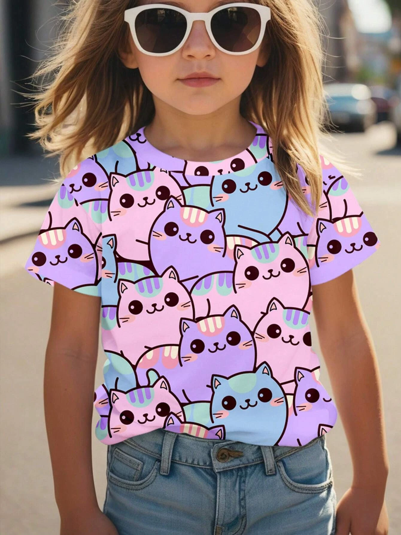 Girl Clothing Summer 3D Print T-Shirt Kawaii Cat Graphic Kids Girls Clothes Outdoor Short Sleeve Causal Children Top for Girls
Girl Clothing Summer 3D Print T-Shirt Kawaii Cat Graphic Kids Girls Clothes Outdoor Short Sleeve Causal Children Top for Girls