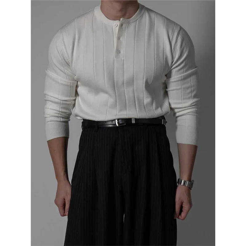 Трикотаж с воротником Генри в американском стиле ретро, свободный длинный топ Sve Overhead, мужской топ с глубокими глазами, осень-зима
Трикотаж с воротником Генри в американском стиле ретро, свободный длинный топ Sve Overhead, мужской топ с глубокими глазами, осень-зима