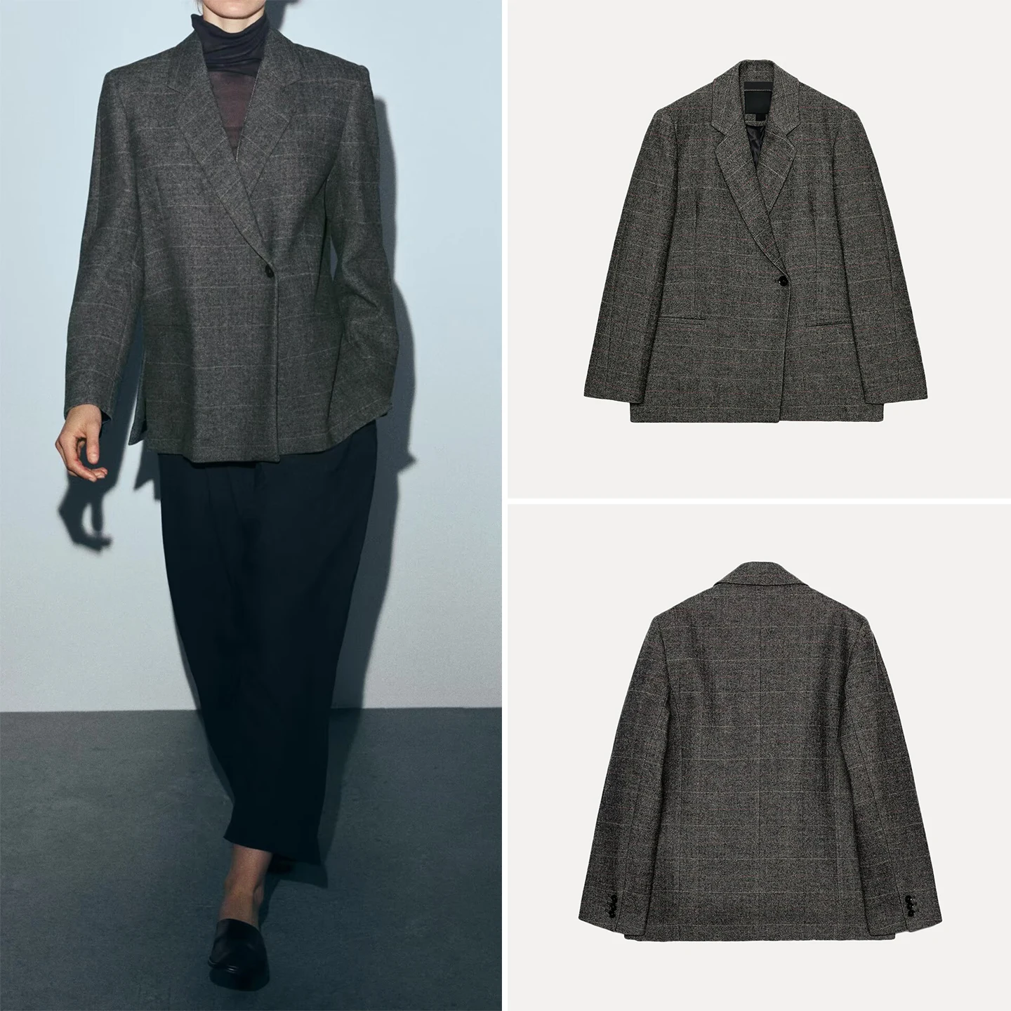 Ele Large Plaid Women's Suit Jaet Autumn 2025 Faion Casual Sle Z Brand Outfit for Ladies
Ele Large Plaid Women's Suit Jaet Autumn 2025 Faion Casual Sle Z Brand Outfit for Ladies