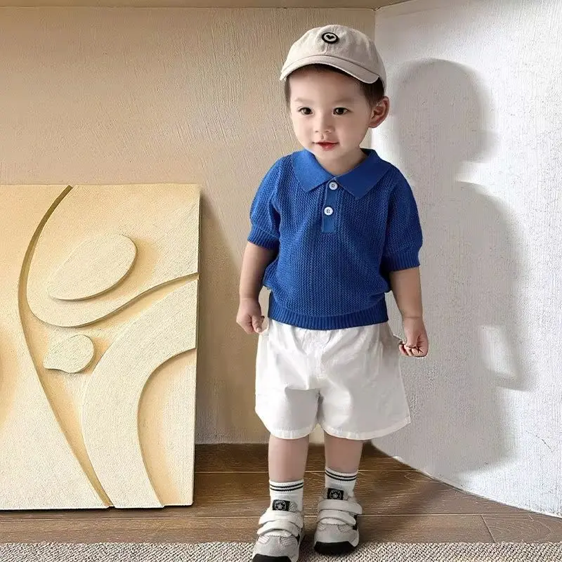 Boys Summer Outfit New Children's Ice Silk Hollow Short Sleeve Knitted Top + Casual Pants 2-Piece Set Child Clothing
Boys Summer Outfit New Children's Ice Silk Hollow Short Sleeve Knitted Top + Casual Pants 2-Piece Set Child Clothing